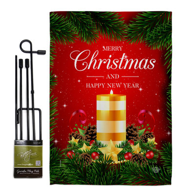 Double Sided 18.5'' H x 13'' W Polyester Christmas Flag Set