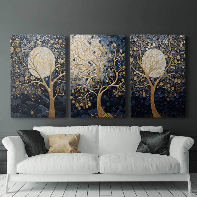 Lanscape Study Series LI - Ensemble de 3 toiles tendues avec châssis - Prêt à être accroché, H 27 po x l 18 po