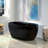 59" x 31.5" Freestanding Acrylic Double Ended Bathtub with Wide Rim, - Available in Glossy White/Black, with 5 Finish Options for Trim-100481074-94318964