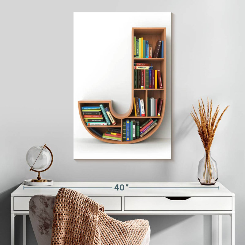 Keiri Letter J Bookshelf, 30" H x 20" W