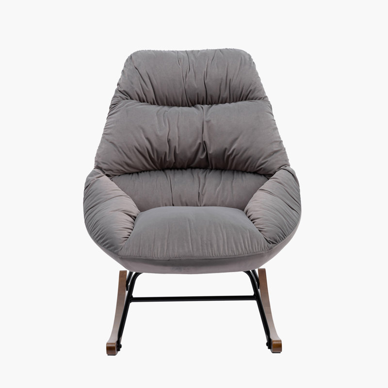 Chaise berçante Ireri, Velours gris
