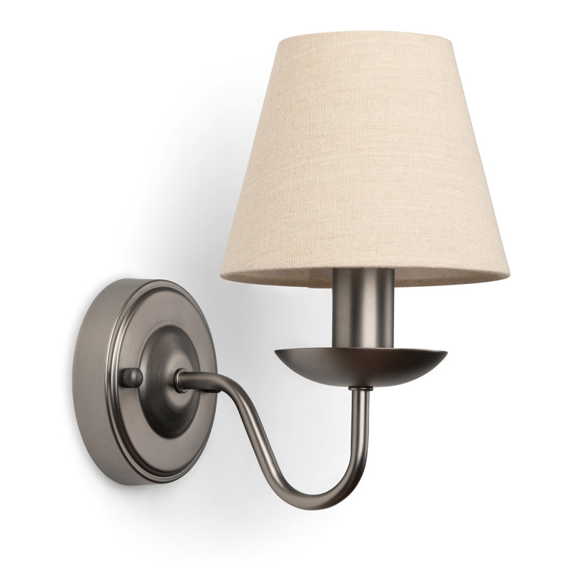 Belliveau Shaded Wall Sconce, Light Pewter