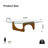 Triangle Glass Coffee Table With Solid Wood Base Abstract Glass Table for Living Room