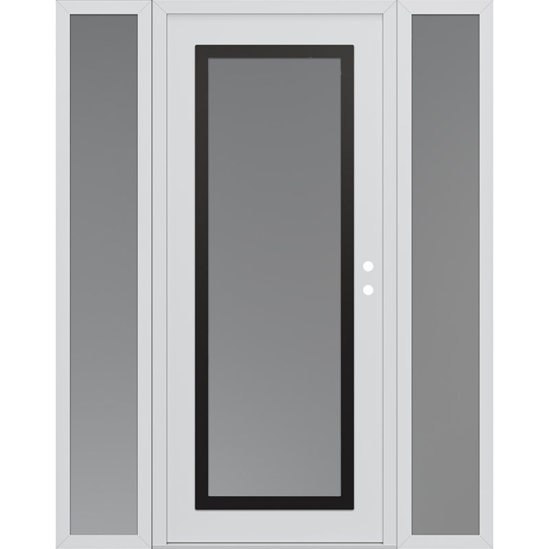 Porte d'entrée en acier pré-suspendue, Gauche, L 69 po x H 81,69 po, Gelé