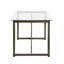 Bureau d'ordinateur moderne en verre avec plateau en verre trempé et structure en métal - Bureau d'écriture rectangulaire-117125448-117125455
