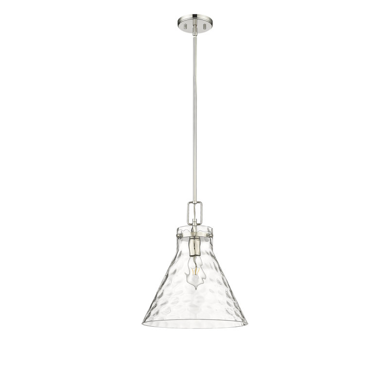 Luminaire suspendu conique à 1 lumière Kamaj, Nickel poli