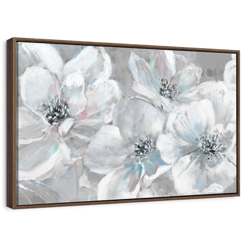 Bleu sarcelle tendre, Cadre flottant noyer, 43 po x 29 po