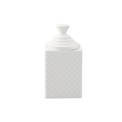 Ceramic Square Canister Gloss Finish White