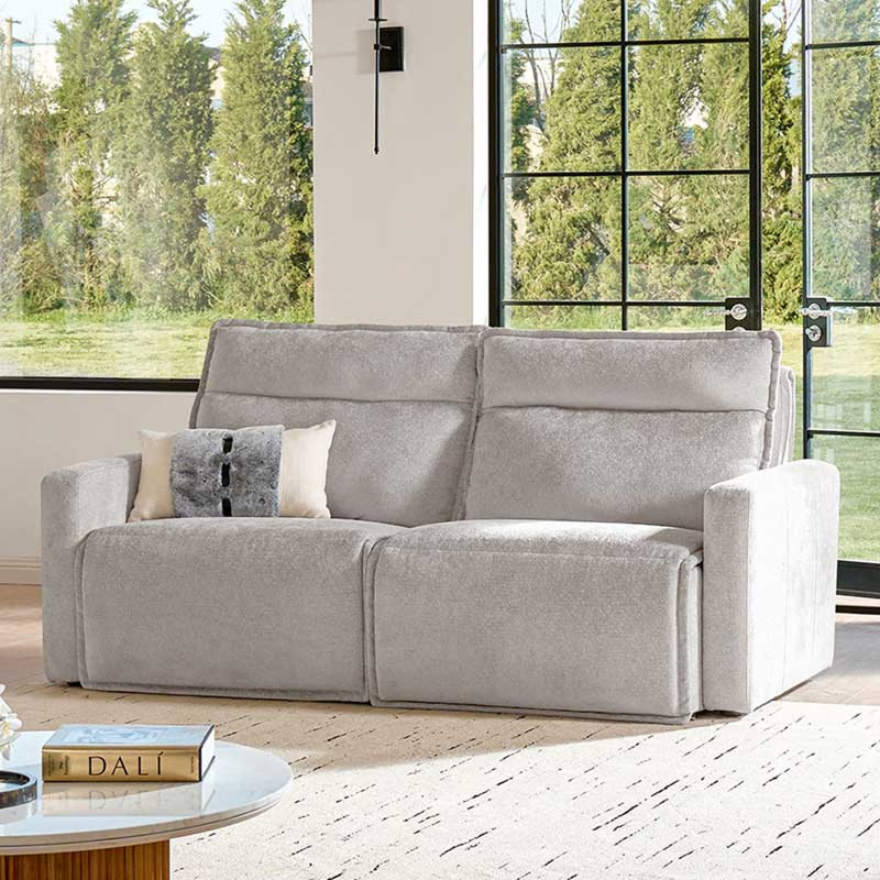 Canapé inclinable électrique surdimensionné de 83 po avec siège inclinable Majida, Gris amande