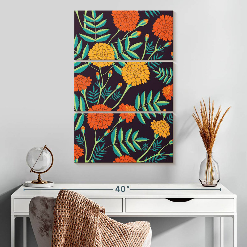 Harnek Blooming Marigolds Pattern, 32" H x 20" W