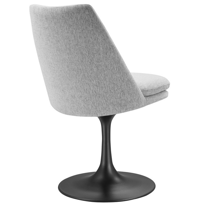 Chaise pivotante rembourrée Lippa, Tissu gris clair, H 30 cm x l 20 cm
