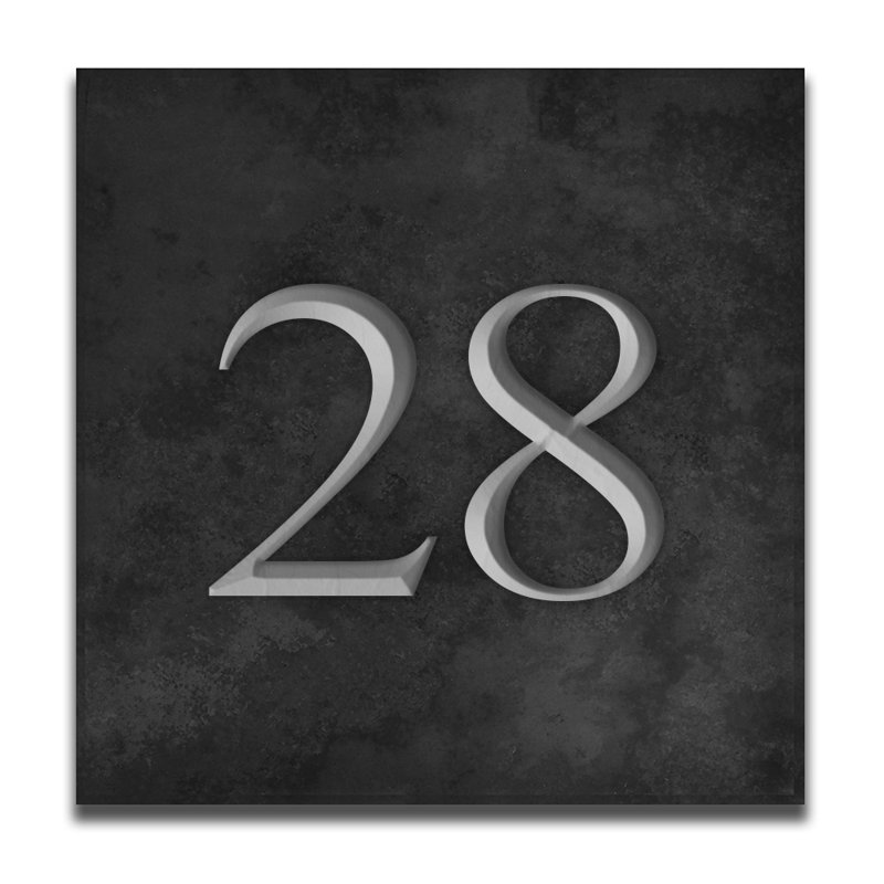 Velia 17.78cm H Stone House Number, Silver, 28