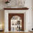 White Solid Wood Freestanding Fireplace-132693102