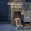 Tapis indigo / argenté tissé à la main Kota-48138632-130769702