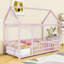 Lit simple de style maison avec toit et garde-corps de protection