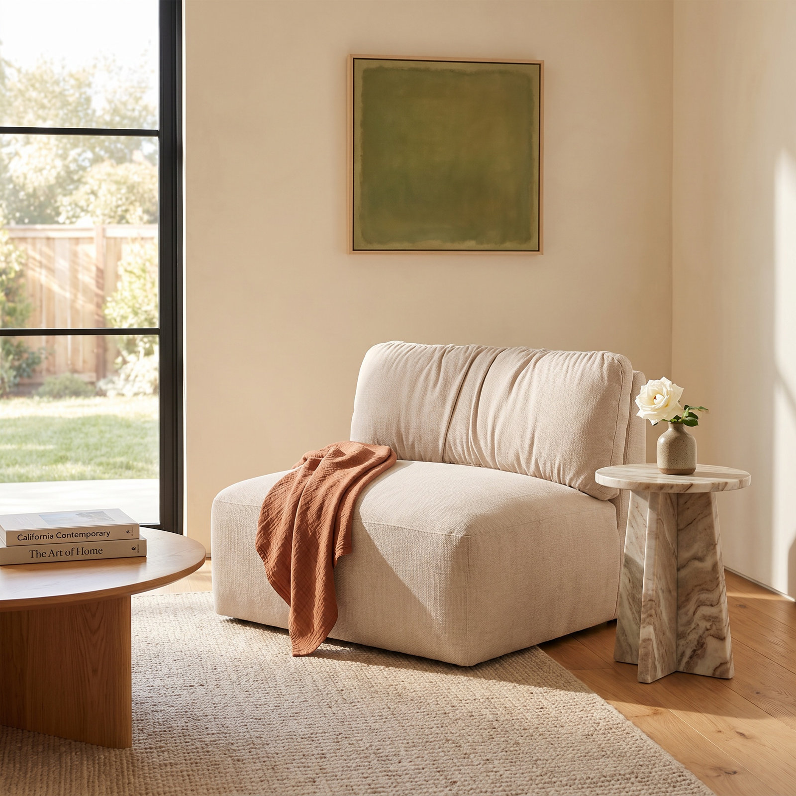 Colette Slipper Chair, Beige