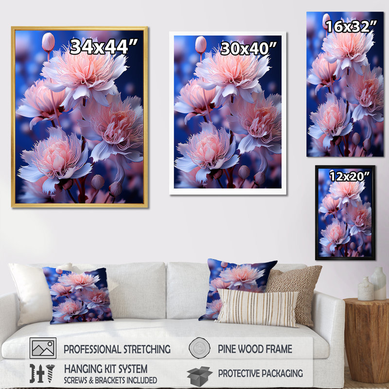 «Dreamy Mauve», impression sur toile, Cadre flottant noir, H 44 po x l 34 po x P 1,5 po