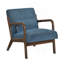 Fauteuil d'appoint moderne avec coussin en velours côtelé moelleux bleu et tissu d'ameublement 1 pièce-550038443