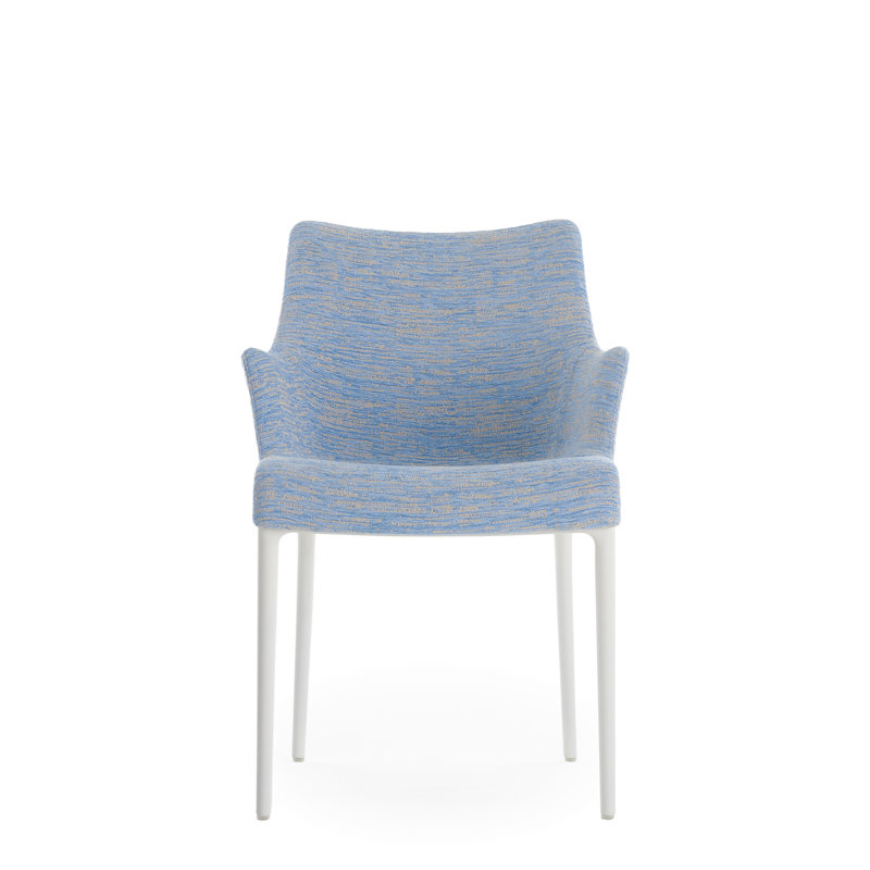 Eleganza Upholstered Dining Chair, White, Light Blue