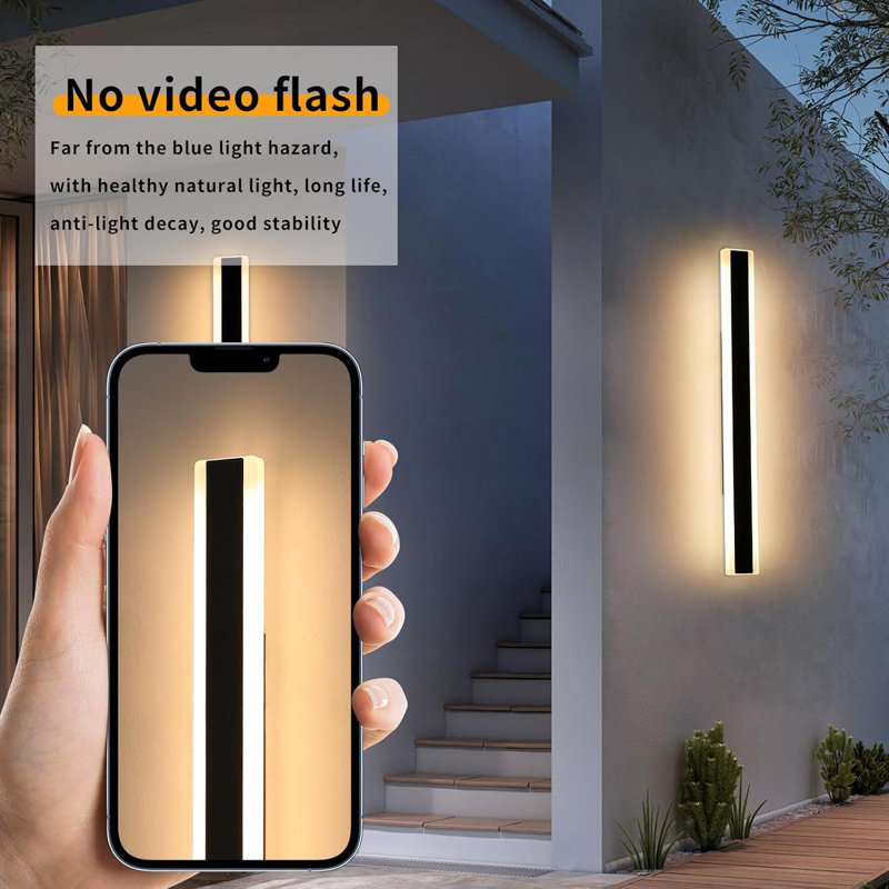 2Pack Outdoor Wall Light Fixtures, 10%-100% Dimmable Outdoor Wall Lights Exterior Front Porch Light 3000-6000K Wall Mounted Led Lighting For Basement, Shop,Garage Lighting
