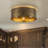 3-Light Vintage Gold Industrial Drum Flush Mount