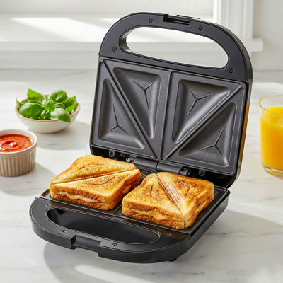 Panini Press & Sandwich Maker - Nonstick Surface, Easy Clean, Compact for Storage, Perfect for Grilled Cheese, Bacon, Eggs & Steak