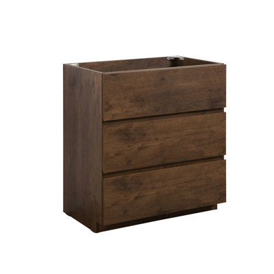 Armoire de plancher - noyer, 3, sans lavabo, élégance moderne, couleur de noyer Smooth Move
