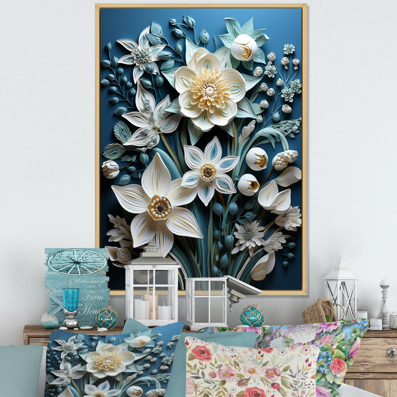 Décoration murale Snodrops Milk Flower Of The Snow I - Snowdrops, Cadre naturel flottant, H 32 po x l 16 po x P 1 po