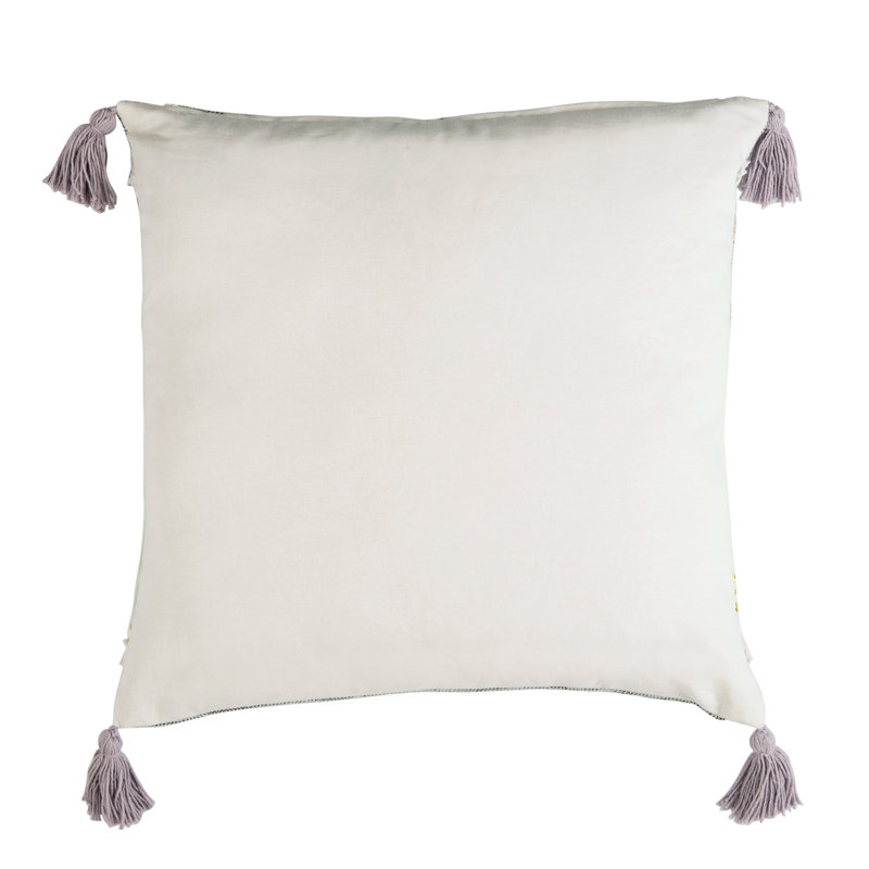 Norra 20" Gray and Gold Cotton Throw Pillow