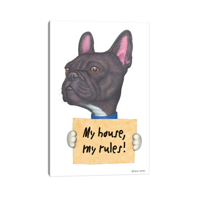 French Bulldog My House by Danny Gordon - Wrapped Canvas Print