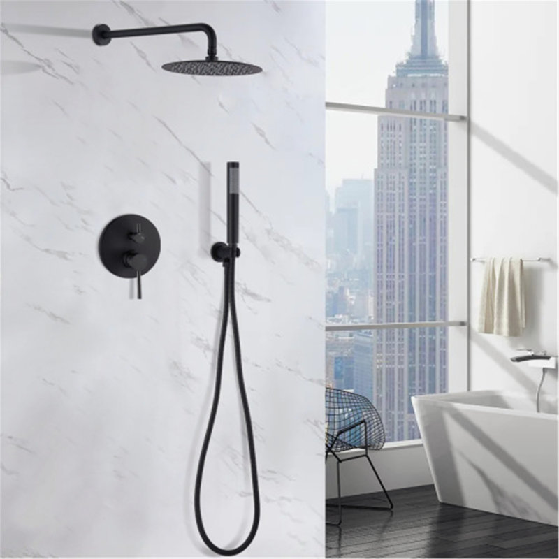 Complete Shower System, Matt Black