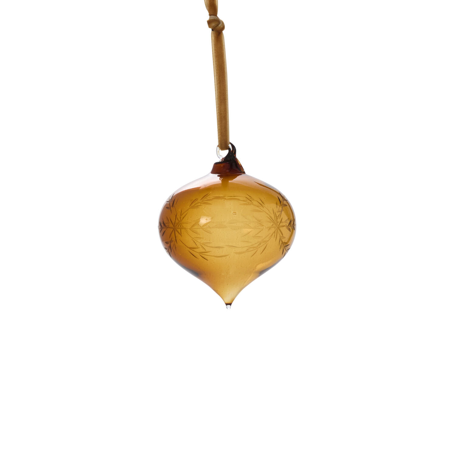 Etched Bauble Ornament 3"x 3.25", Brown