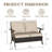 5 Piece Outdoor Wicker Conversation Set With Two Sofas Two Swivel Rocking Chairs And Coffee Table Beige Cushions Brown Table