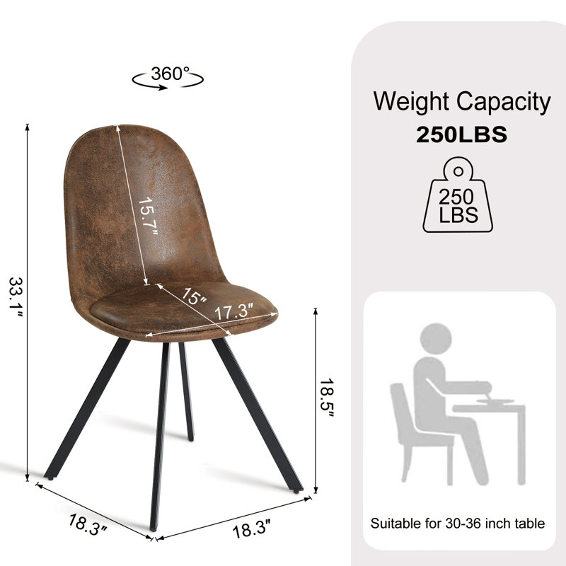 Khadiga Modern Fabric Swivel Dining Chairs Dining Room Kitchen Chairs with Backrest, Brown