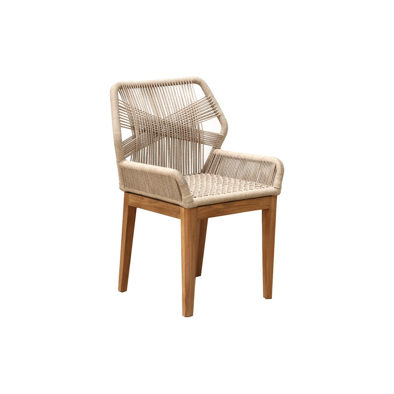 Beverly Outdoor Teak Dining Armchair, Natural
