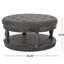 Élégant tissu gris anthracite avec boutons et revêtement gaufré à piqûres gaufrées, l 40,65 po x P 40,65 po, H 19,79 po, gris anthracite, 40,65 po