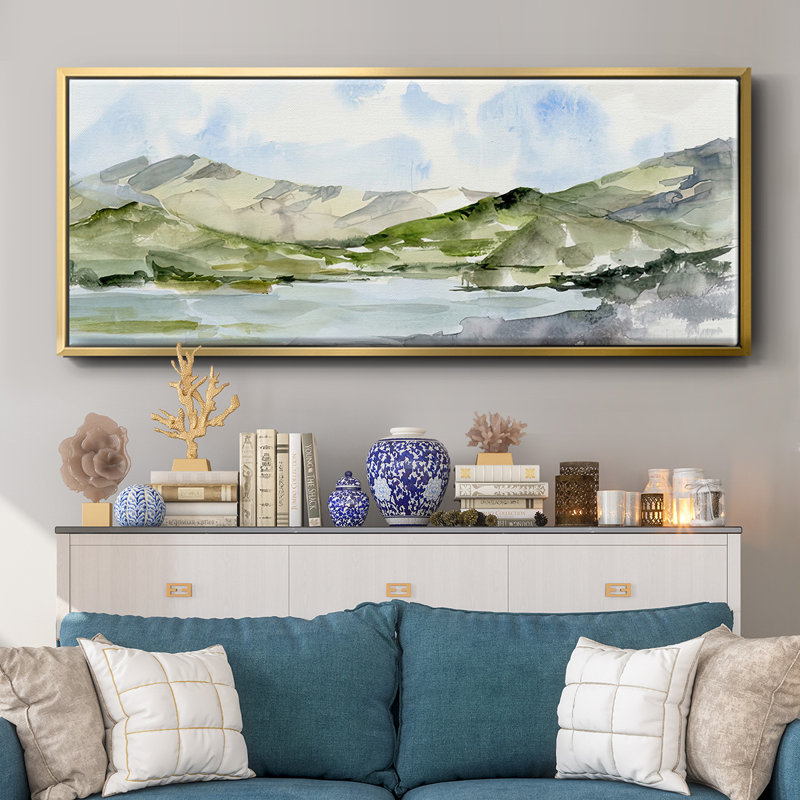 Serene Mountains I - toile encadrée, H 20 po x l 50 po