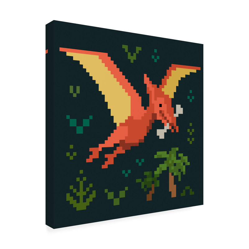 «Pixel Dinos III» sur, H 14 po x l 14 po