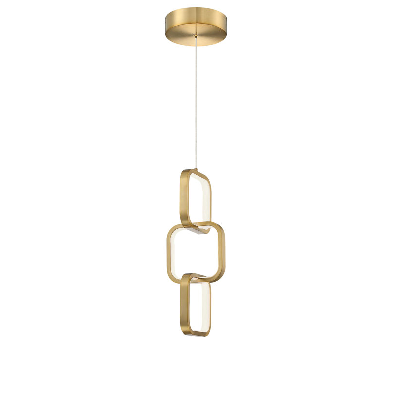 Panarites 1 - Light LED Single Pendant, Aged Brass