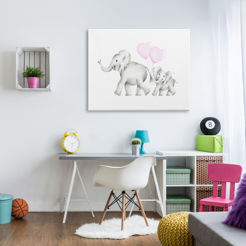Maman et bébé éléphants par Studio Q - impression, Plaque murale, L 36 po x H 48 po