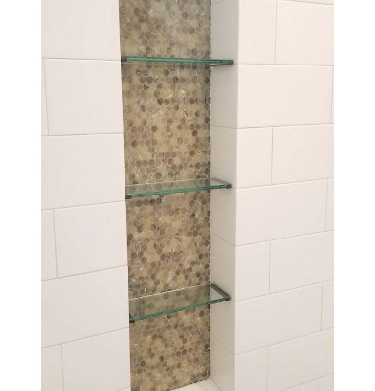 0.8" x 0.8" Glass Penny Round Mosaic Wall & Floor Tile, Beige