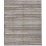 Hand Knotted Striped Area Rug in Beige