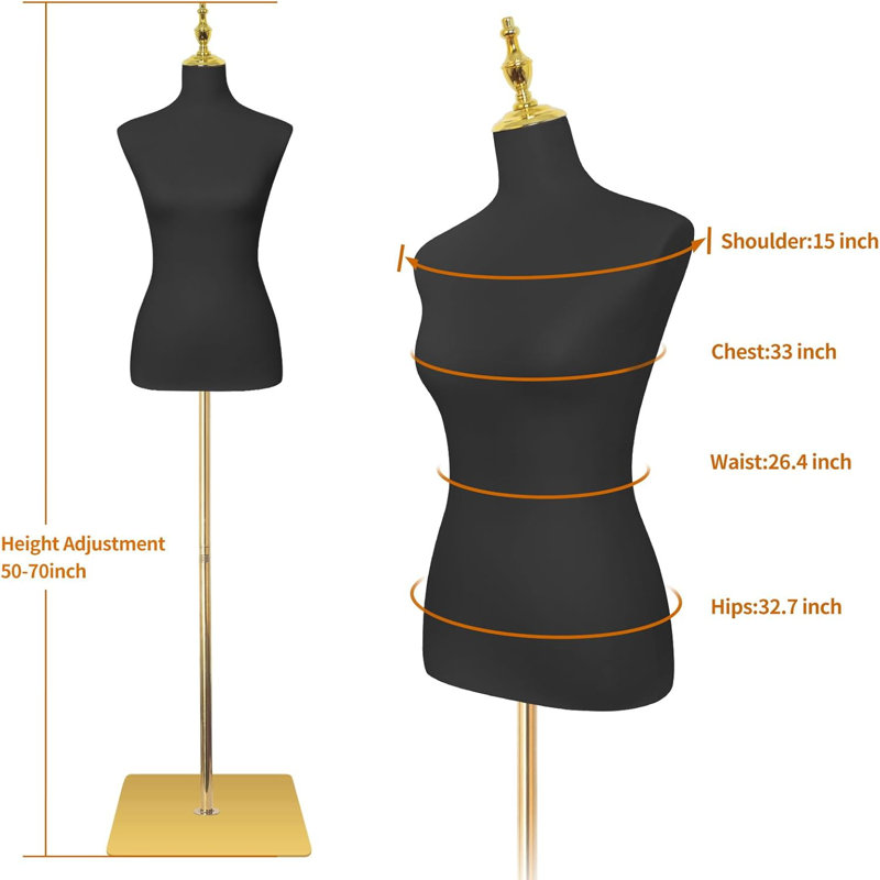 Mannequin de robe pour coudre le torse de mannequin en cuir féminin avec support en métal haute stabilité amovible