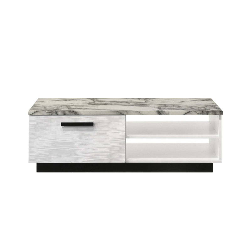 Table basse l 47 po avec plateau en faux marbre