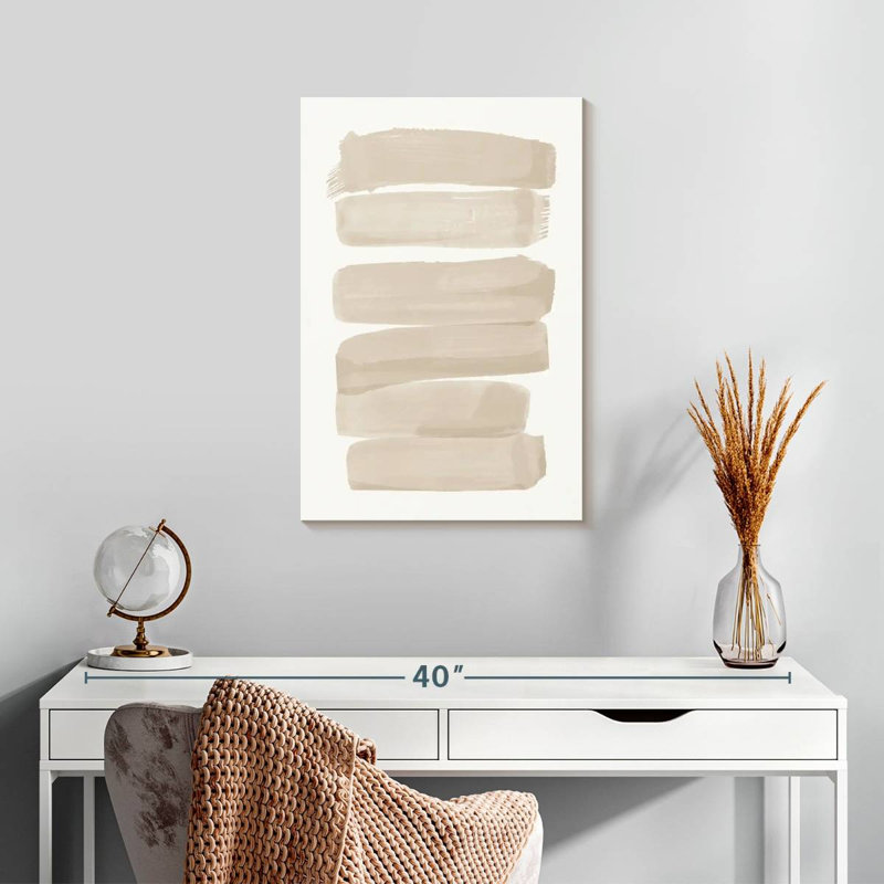 Soft Neutral Brushstrokes I, 24" H x 16" W