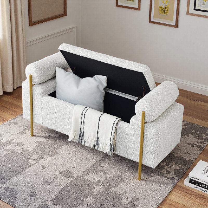 Reyanne Upholstered Storage Bench, White