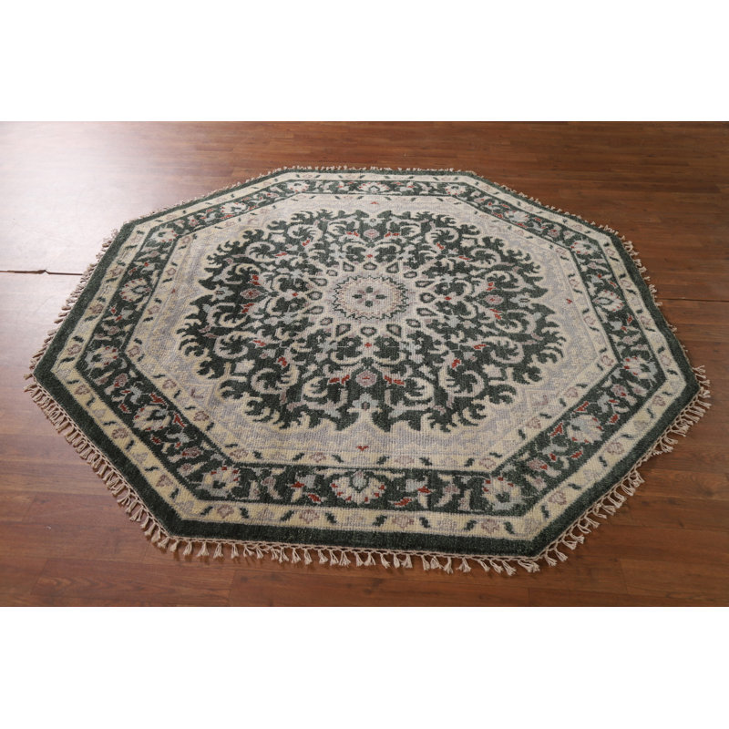 Tapis vert traditionnel octogonal vert 6 x 6