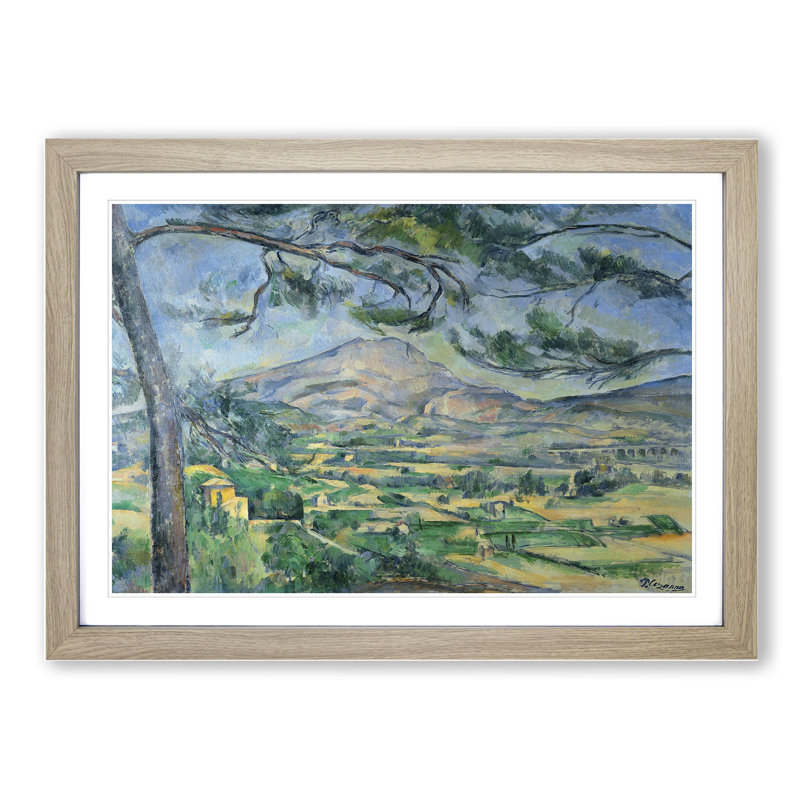 Mont Sainte-Victoire Vol.9 by Paul Cezanne - Picture Frame Painting, 48cm H x 65cm W x 2cm D, Oak