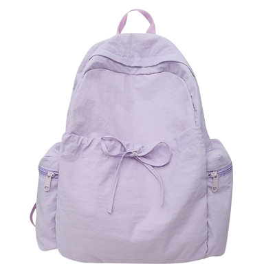 travel backpack Korean Lightweight Nylon Backpack Japanese Forest Drawstring Student Solid Color Bow Backpack Sports Travel Backpack