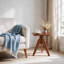 Table de bout ronde en bambou, petite table d'appoint avec structure triangulaire